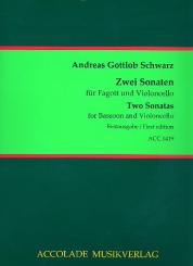 Schwarz, Andreas Gottlob: 2 Sonaten für Fagott und Violoncello Partitur und Stimmen 