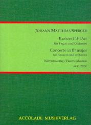 Sperger, Johann Matthias: Konzert B-Dur für Fagott und Orchester für Fagott und Klavier 