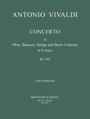 Vivaldi, Antonio: Concerto G major RV545 P129 for oboe, bassoon, strings and bc, for oboe, bassoon and piano 
