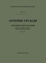 Vivaldi, Antonio: Concerto re maggiore F.XII,25 per flauto, oboe, violino, fagotto, e bc, partitura 