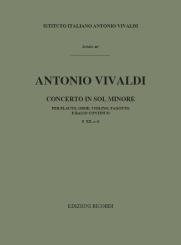 Vivaldi, Antonio: Concerto sol minore fxii:6 per flauto, oboe, violino, fagotto e cembalo, partitura 
