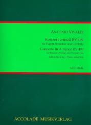 Vivaldi, Antonio: Konzert a-Moll RV499  für Fagott, Streicher und Bc, für Fagott und Klavier 