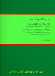 Vivaldi, Antonio: Konzert B-Dur RV501 für Fagott, Streicher und Bc für Fagott und Klavier 