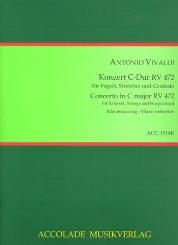 Vivaldi, Antonio: Konzert C-Dur RV472  für Fagott, Streichorchester und Cembalo, für Fagott und Klavier 