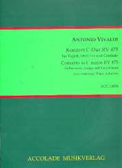 Vivaldi, Antonio: Konzert C-Dur RV475 für Fagott, Streichorchester und Cembalo für Fagott und Klavier 