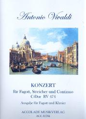 Vivaldi, Antonio: Konzert C-Dur RV474 für Fagott, und Streichorchester, für Fagott und Klavier 