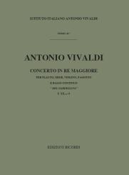 Vivaldi, Antonio: Konzert D-Dur F.XII:9 für Flöte Oboe, Violine, Fagott und Bc, Partitur 