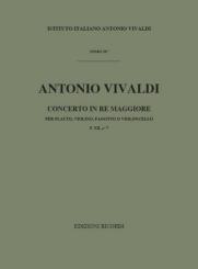 Vivaldi, Antonio: KONZERT D-DUR FUER FLOETE,VIOLINE UND FAGOTT(VIOLONCELLO),PARTITUR, FANNAXII,7 
