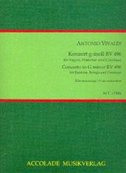 Vivaldi, Antonio: Konzert g-Moll RV496 für Fagott, Streicher und Cembalo für Fagott und Klavier 