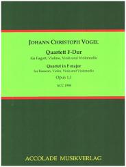 Vogel, Johann Christoph: Quartett F-Dur op.1,1 für Fagott, Violine, Viola und Violoncello, Partitur und Stimmen 