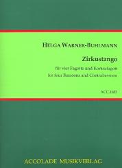 Warner-Buhlmann, Helga: Zirkustango für 4 Fagotte und Kontrafagott, Partitur und Stimmen 