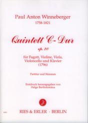 Winneberger, Paul Anton: Quintett C-Dur op.20 für Fagott, Violine, Viola, Violoncello und Klavier 