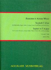 Wolf, Friedrich Adolf: Septett F-Dur für Klarinette, Horn, Fagott, Violine, Viola, Violoncello und Kontrabass, Stimmen 
