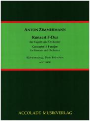 Zimmermann, Anton: Konzert F-Dur für Fagott und Orchester für Fagott und Klavier 
