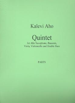 Aho, Kalevi: Quintett for saxophone alto, bassoon, viola, violoncello, double bass, parts 