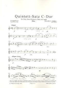 Alabieff, Alexander: Quintettsatz C-Dur für Flöte, Oboe, Klarinette, Horn und Fagott, 5 Stimmen 