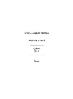 Arnold, Malcolm: Quintet  op.7 for flute, violin, viola, horn and bassoon,  full score 