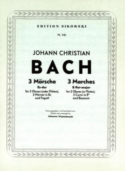 Bach, Johann Christian: 3 Märsche in Es-Dur für 2 Oboen (Flöten), 2 Hörner in Es und Fagott, Stimmen 