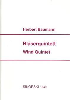 Baumann, Herbert *1925: Quintett für Flöte, Oboe Klarinette, Horn (F), Fagott, Partitur und Stimmen 