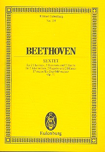 Beethoven, Ludwig van: Sextett Es-Dur op.71 für 2 Klarinetten, 2 Fagotte und 2 Hörner, Studienpartitur 