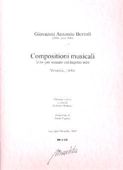 Bertoli, Giovanni Antonio: Compositioni musicali für Fagott und Bc, Partitur und Stimmen (Bc nicht ausgesetzt) 