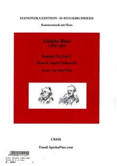 Blanc, Adolphe: Sonata C-Dur Nr.2 für Horn und Fagott (Violoncello), 2 Spielpartituren 