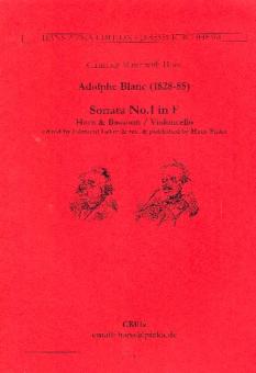 Blanc, Adolphe: Sonata No.1 F-Dur für Horn und Fagott (Violoncello), 2 Spielpartituren 