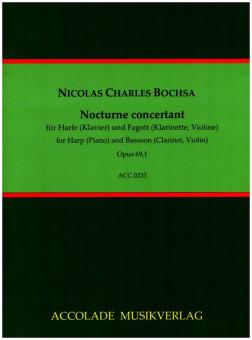 Bochsa, Robert Nicolas-Charles: Nocturne Concertant op.69,1 für Harfe (Klavier) und Fagott (Violine, Klarinette), 4 Stimmen 