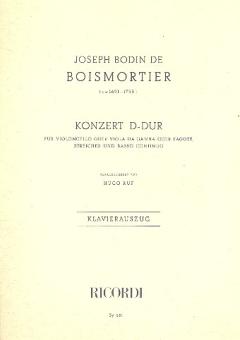 Boismortier, Joseph Bodin de: Konzert D-Dur für Fagott und Streicher für Fagott und Klavier 