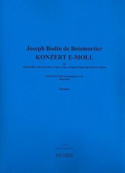 Boismortier, Joseph Bodin de: Konzert e-moll für Altblockflöte (Flöte, Violine, Oboe), obl. Fagott u  