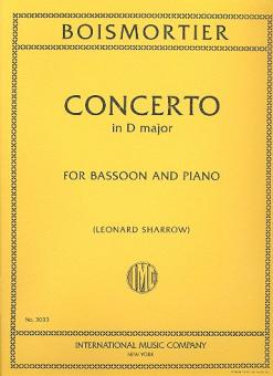 Boismortier, Joseph Bodin de: Konzert D-Dur für Fagott und Klavier 