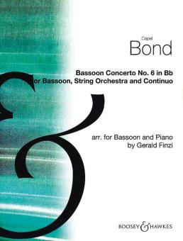 Bond, Capel: Fagottkonzert Nr. 6 für Fagott, Streichorchester und Basso continuo, Klavierauszug mit Solostimme 