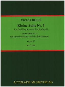 Bruns, Victor: Kleine Suite Nr.3 op.92 für 3 Fagotte und Kontrafagott, Partitur und Stimmen 