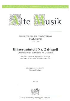 Cambini, Giuseppe Maria Gioaccino: Quintett d-Moll Nr.2 für Flöte, Oboe, Klarinette, Horn und Fagott, Stimmen 