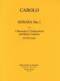 Carolo: Sonate B-Dur Nr.1 für 2 Fagotte (Violoncelli) und Bc, Stimmen 