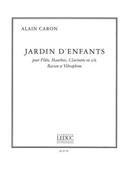 Caron, Alain: Jardin d'enfants pour flute, hautbois, clarinette, bassoon et vibraphone, partition et parties 