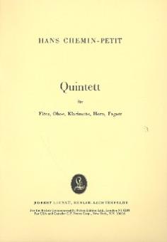 Chemin-Petit, Hans Helmuth: Quintett für Flöte, Oboe, Klarinette, Horn und Fagott, Studienpartitur 