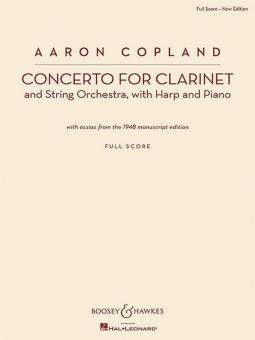 Copland, Aaron: Konzert für Klarinette und Streichorchester mit Harfe und Klavier, Partitur 
