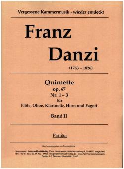 Danzi, Franz: 3 Bläserquintette op.67 Nr. 4 - 6 Flöte, Oboe, Klarinette(B), Horn(F) und Fagott, Partitur 