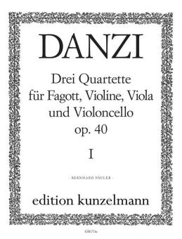 Danzi, Franz: Quartett C-Dur op.40,1 für Fagott und Streichtrio, Stimmen 