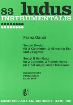 Danzi, Franz: Sextett Es-Dur für 2 Klarinetten, 2 Hörner und 2 Fagotte (Verlagskopie), Partitur 