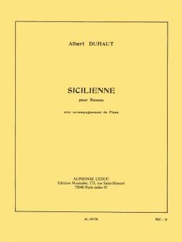 Duhaut, Albert: SICILIENNE POUR BASSON AVECA acCOMPAGNEMENT DE PIANO 