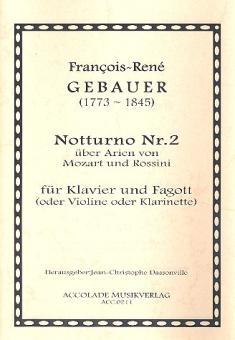 Gébauer, Francois-Réné: Notturno Nr. 2 über Arien von Mozart und Rossini für Fagott (Violine / Klarinette), und Klavier 