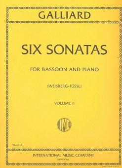 Galliard, Johann Ernst: 6 Sonatas vol.2 (nos.4-6) for bassoon and piano 