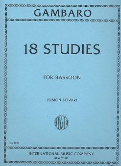 Gambaro, Giovanni Battista: 18 Studies for bassoon 