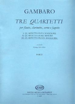 Gambaro, Giovanni Battista: Quartetto in sol maggiore no.3 per flauto, clarinetto, corno e fagotto, parti 