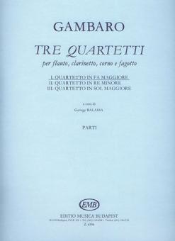 Gambaro, Giovanni Battista: Quartetto in fa maggiore per flauto, clarinetto, corno e fagotto, parti 