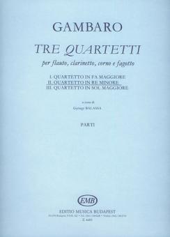 Gambaro, Giovanni Battista: Quartetto in re minore no.2 per flauto, clarinetto, corno e fagotto, parti 