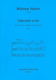 Hader, Widmar: Ciacona a tre für Klarinette, Fagott und Kontrabass, Partitur und Stimmen 