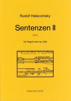 Halaczinsky, Rudolf: Sentenzen II op.52b für Fagott  